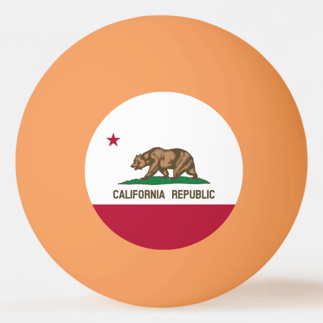 Kalifornien Bear Flagga: Cali Golden State Pingisboll (Framsidan)