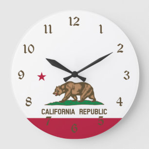 Kalifornien Bear Flagga: Cali Golden State Stor Klocka