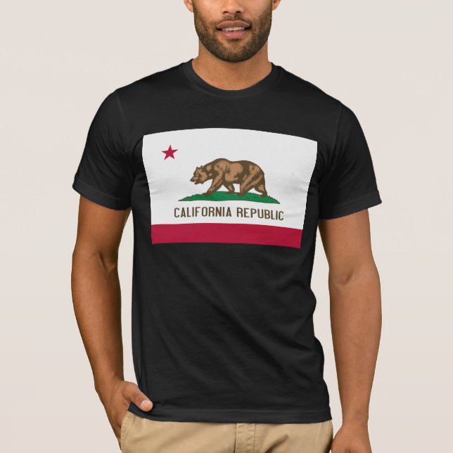 Kalifornien Bear Flagga: Cali Golden State T Shirt (Framsida)