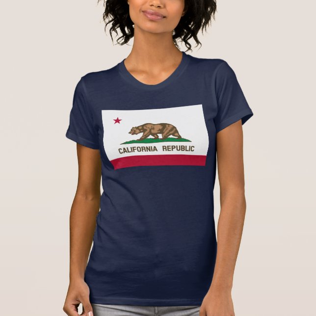 Kalifornien Bear Flagga: Cali Golden State T Shirt (Framsida)