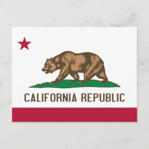 Kalifornien Bear Flagga: Cali Golden State Vykort