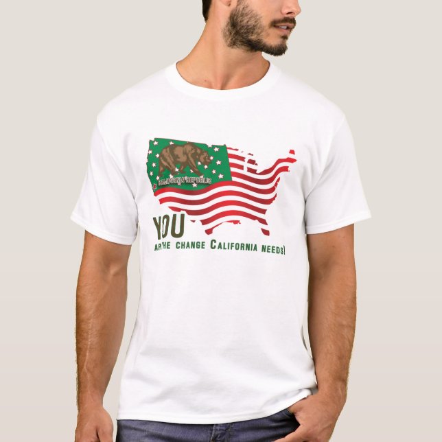 Kalifornien Bear Flagga - du är den växel som CA b T Shirt (Framsida)