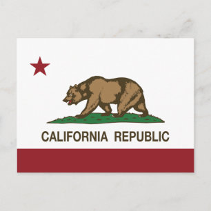 Kalifornien Bear Flagga Vykort
