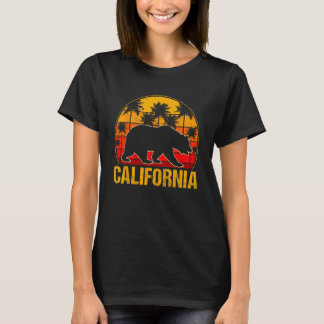 Kalifornien Bear och Karta, Handflatan, Träd T Shirt