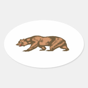 Kalifornien Bear Ovalt Klistermärke