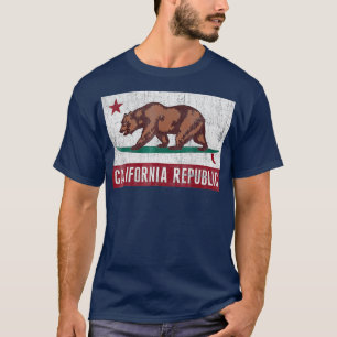 Kalifornien Bear på Surfboard Flagga T Shirt