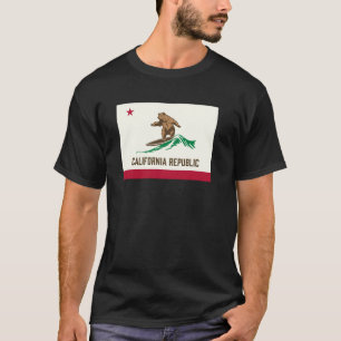 Kalifornien Bear Surfing-Statlig flagga Inspir T Shirt