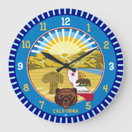 Kalifornien Bear Wall Clock (Changeable City Namn) Stor Klocka