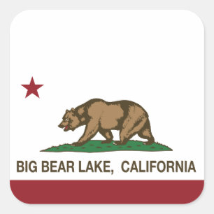 Kalifornien Big Bear Sjö Fyrkantigt Klistermärke