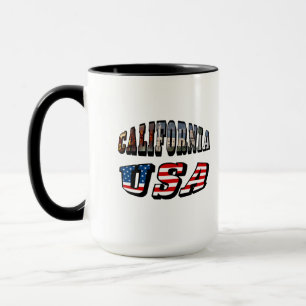 Kalifornien Bild och USA flagga Mugg