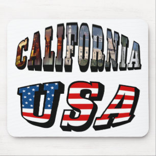 Kalifornien Bild och USA flagga Musmatta