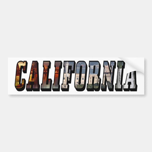 Kalifornien Bild Text Bumper Sticker Bildekal (Framsidan)