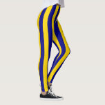 Kalifornien Blue och Guld Lodrät Rand Leggings<br><div class="desc">Lodrät Blue och gult rand i delstaten färg i Kalifornien</div>