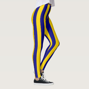 Kalifornien Blue och Guld Lodrät Rand Leggings