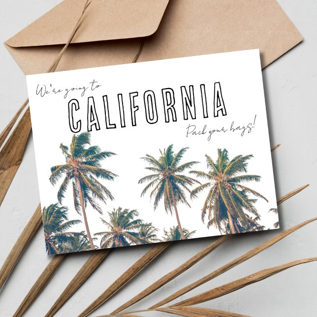 Kalifornien Bröllop Save the Date Vykort (California Destination Wedding Save the Date Postcard)