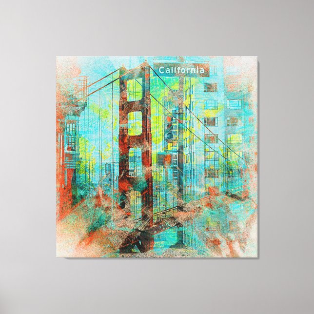 Kalifornien-bron i Kärlek i SanFrancisco Canvastryck (Framsida)