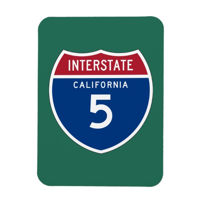 Kalifornien CA I-5 Interstate Highway Shield - Magnet (Vertikal)