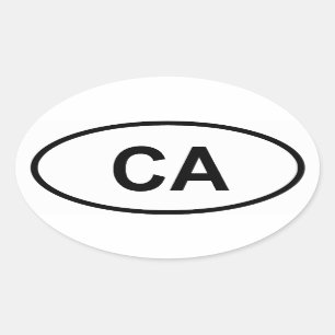Kalifornien "CA ", Ovalt Klistermärke