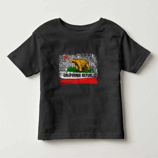 Kalifornien Cali Flagga Socal Norcal Cencal T Shirt (Framsida)