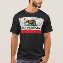 Kalifornien Cali Flagga T-Shirt Socal Norcal