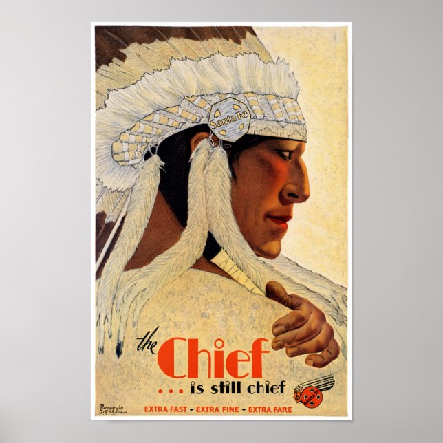 Kalifornien Chief Restated Vintage resor Poster (Framsidan)