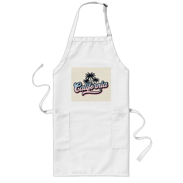 Kalifornien Cooking Apron - Väster Kusten Kitchen Långt Förkläde (Framsidan)