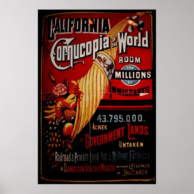 Kalifornien Cornucopia of the World Poster (Framsidan)