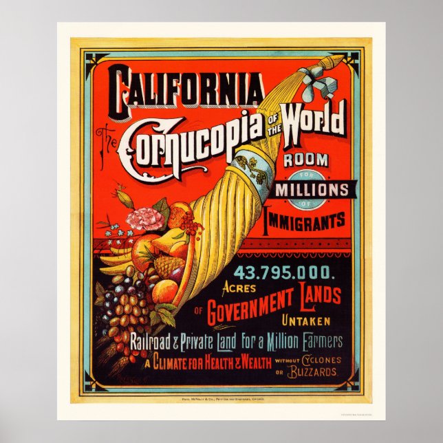 Kalifornien - Cornucopia of the World Poster (Framsidan)