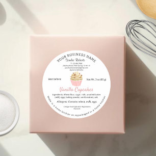 Kalifornien Cottage Food Law-etikett Ingredients Runt Klistermärke