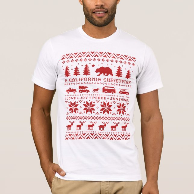Kalifornien Cute Ugly jul Sweater Design Tee (Framsida)
