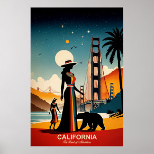 Kalifornien: Delstaten Äventyr Travel Poster