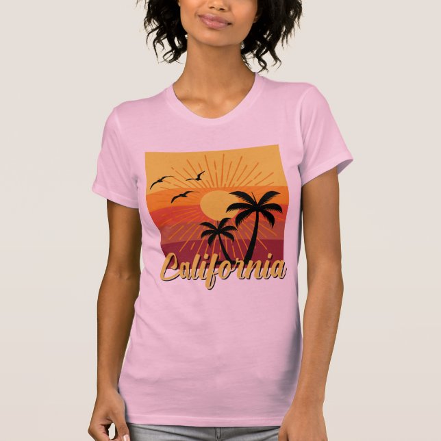 Kalifornien design - Bella+Canvas Slim Passar för  T Shirt (Framsida)
