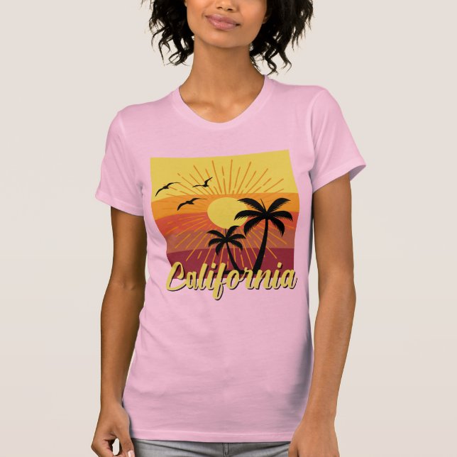 Kalifornien design - Bella+Canvas Slim Passar för  T Shirt (Framsida)