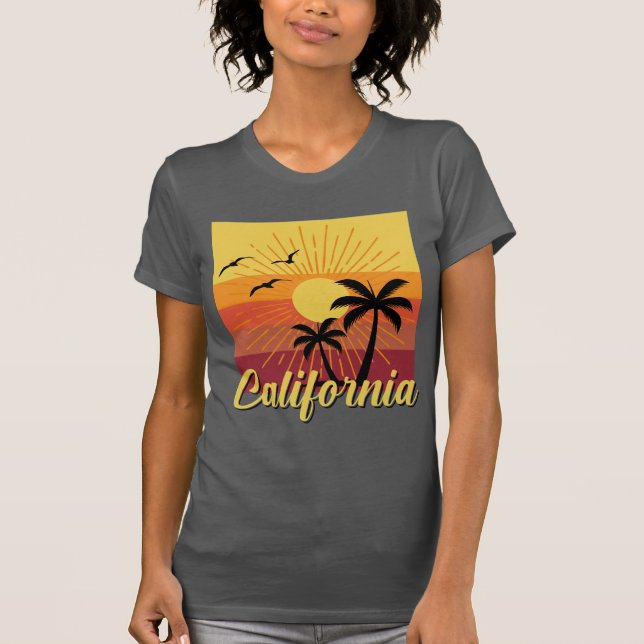Kalifornien design - Bella+Canvas Slim Passar för  T Shirt (Framsida)