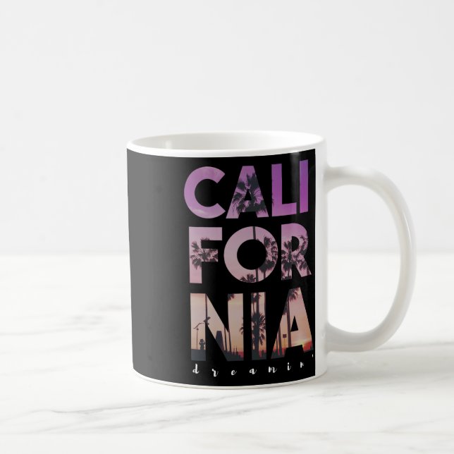 Kalifornien Drömmar Strand Palm Träd Sommar Lov Kaffemugg (Höger)