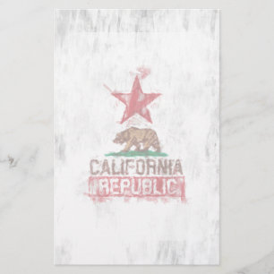 Kalifornien Flagga Bear i Paint Stil Decor Brevpapper