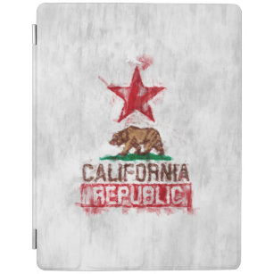 Kalifornien Flagga Bear i Painterly Decor iPad Skydd