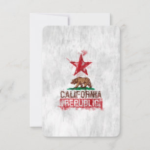 Kalifornien Flagga Bear i Painterly Stil