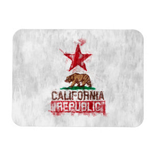 Kalifornien Flagga Bear i Painterly Stil Magnet