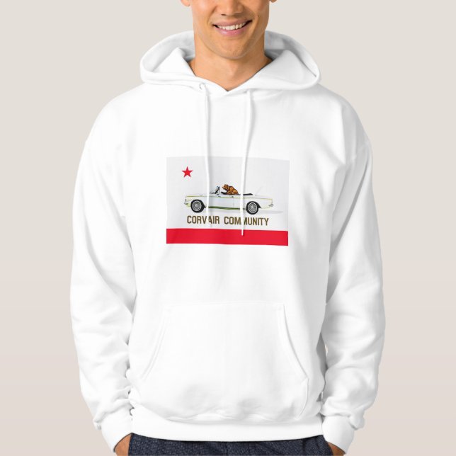 Kalifornien flagga Corvair konvertibel hoodie (Framsida)