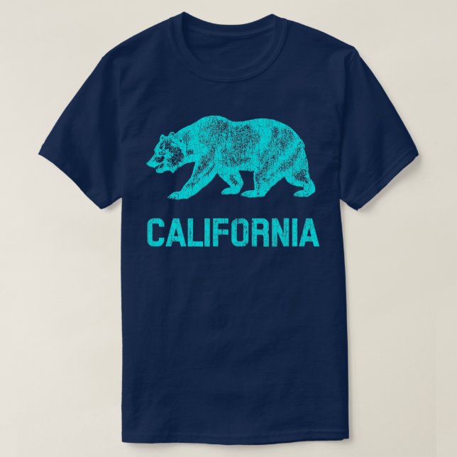 Kalifornien Flagga Distress Bear T-Shirt (Design framsida)