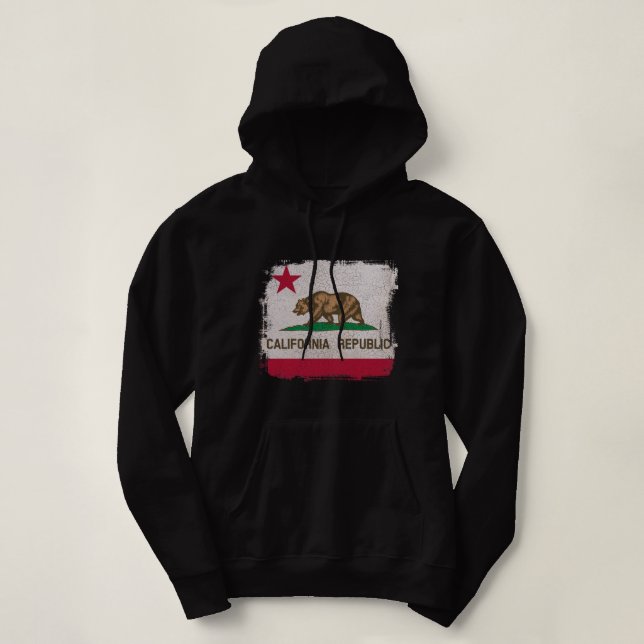 Kalifornien Flagga Distress Souvenir Bear T Shirt (Design framsida)
