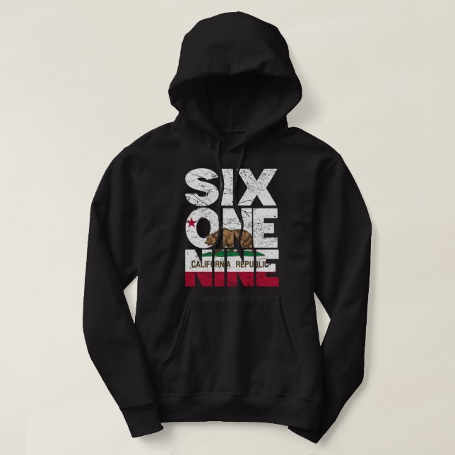Kalifornien Flagga Hoodie - 619 Area Code (Design framsida)