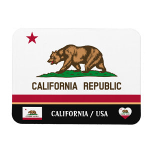 Kalifornien Flagga & Kalifornien State /trip Ameri Magnet