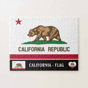 Kalifornien Flagga & Kalifornien, USA/USA Pussel