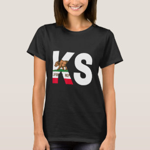 Kalifornien Flagga Kansas KS Cities and Stat T Shirt