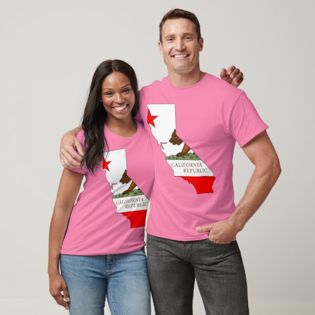 Kalifornien Flagga Karta Tee (Unisex)