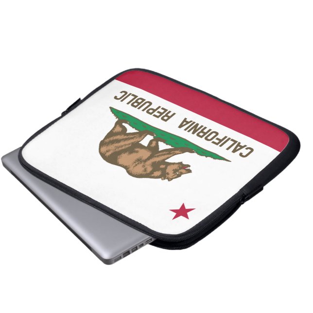 Kalifornien flagga laptop sleeve (Framre botten)