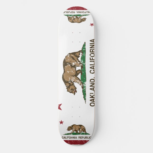 Kalifornien flagga oakland skateboard bräda 19,5 cm (Framsida)