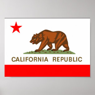 Kalifornien flagga poster